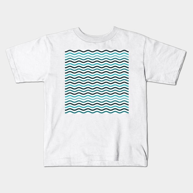 Beachy Summer Waves Kids T-Shirt by Makanahele